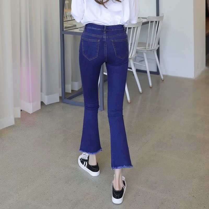 Quần Jeans Nữ Lưng Cao Ống Loe Thời Trang