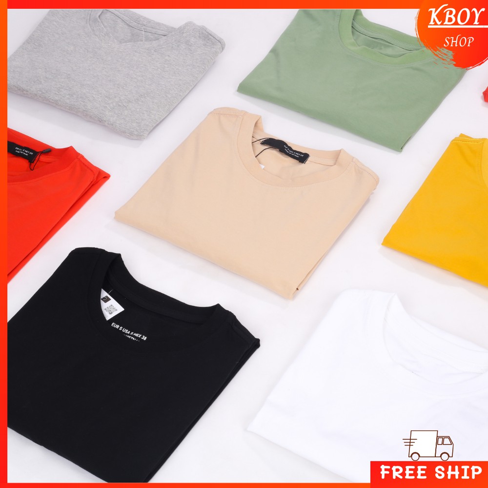 Áo Thun Trơn Nam - Áo phông nam tay ngắn 100% cotton Trắng Đen dáng ôm vừa vặn AT01 | BigBuy360 - bigbuy360.vn