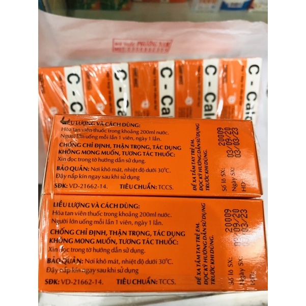 Viên sủi bổ sung vitamin C-Calci tuýp 10viên