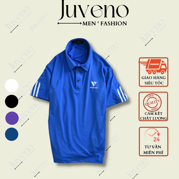 Áo Thể Thao Juveno, ⚡FreeShip⚡ Chất Thun Lạnh Thấm Hút Mồ Hôi Cực Tốt, Co Giãn 4 Chiều, 4 Màu, Sẵn Hàng 45-85Kg
