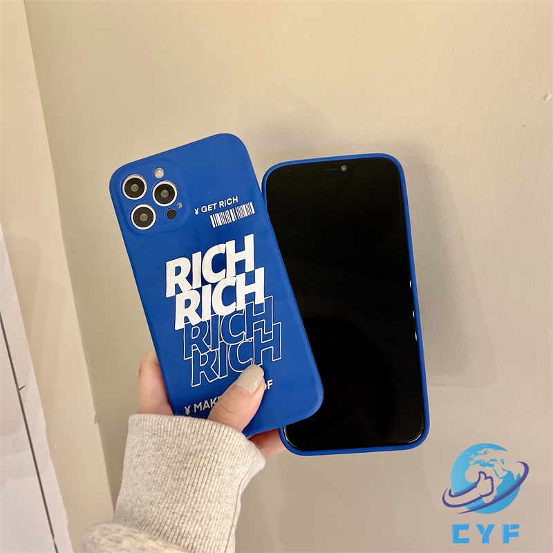 Ốp Điện Thoại Mềm Nhăn Màu Xanh Dương In Hình Klein Blue Cho iPhone 11 12 13 Pro XR X XS Max 7 8 Plus