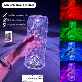 Đèn ngủ pha lê LEVIKA cảm ứng 16 màu để bàn, có điều khiển từ xa điều chỉnh được độ sáng