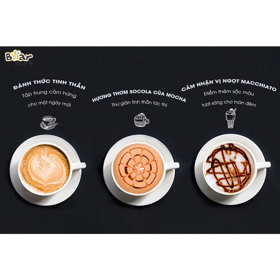 Máy pha cà phê Espresso Bear A02N1 tự động, kích thước nhỏ gọn, thanh lịch, nhiều tính năng, pha cafe, pha trà...BH 12th