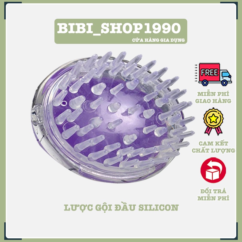 Lược gội đầu và massage da đầu gai - Bàn chải gội đầu silicon mềm (LGD02)