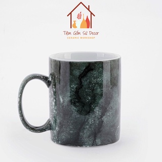 Cốc sứ Bát Tràng chính hãng men vân đá, ly sứ uống nước, trà, cà phê 330ml nhiều màu