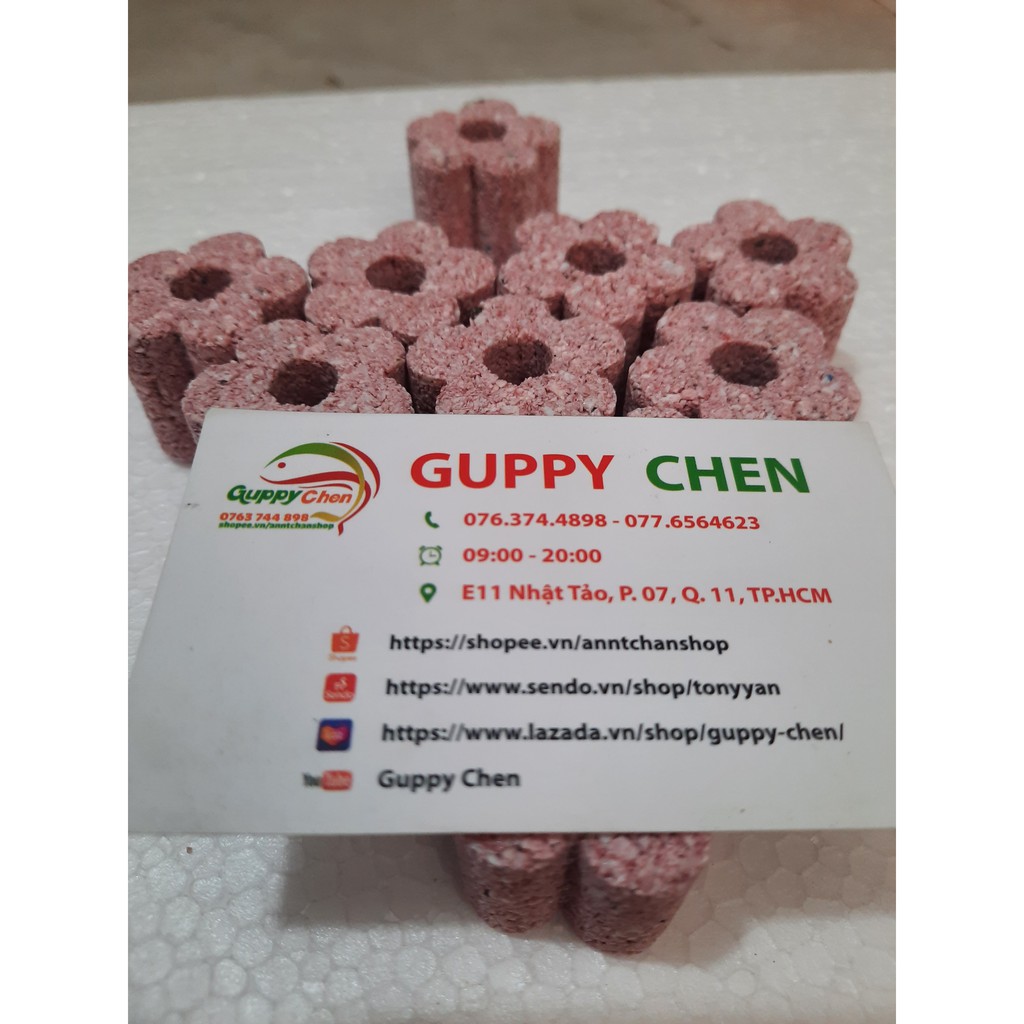 Sứ Viên Hình Hoa Đào - Vật Liệu Lọc Trang Trí Hồ Cá