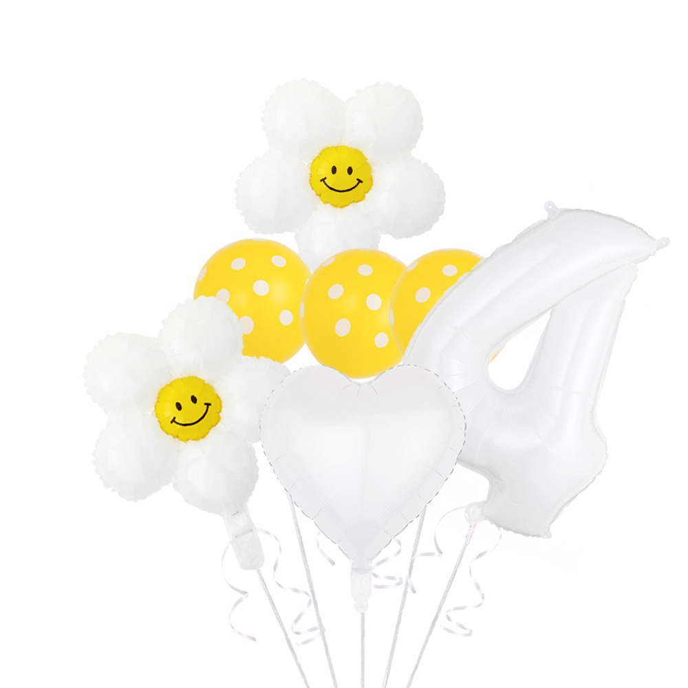 Bong Bóng Hình Hoa Cúc / Mặt Cười 2 Inch Trang Trí Sinh Nhật