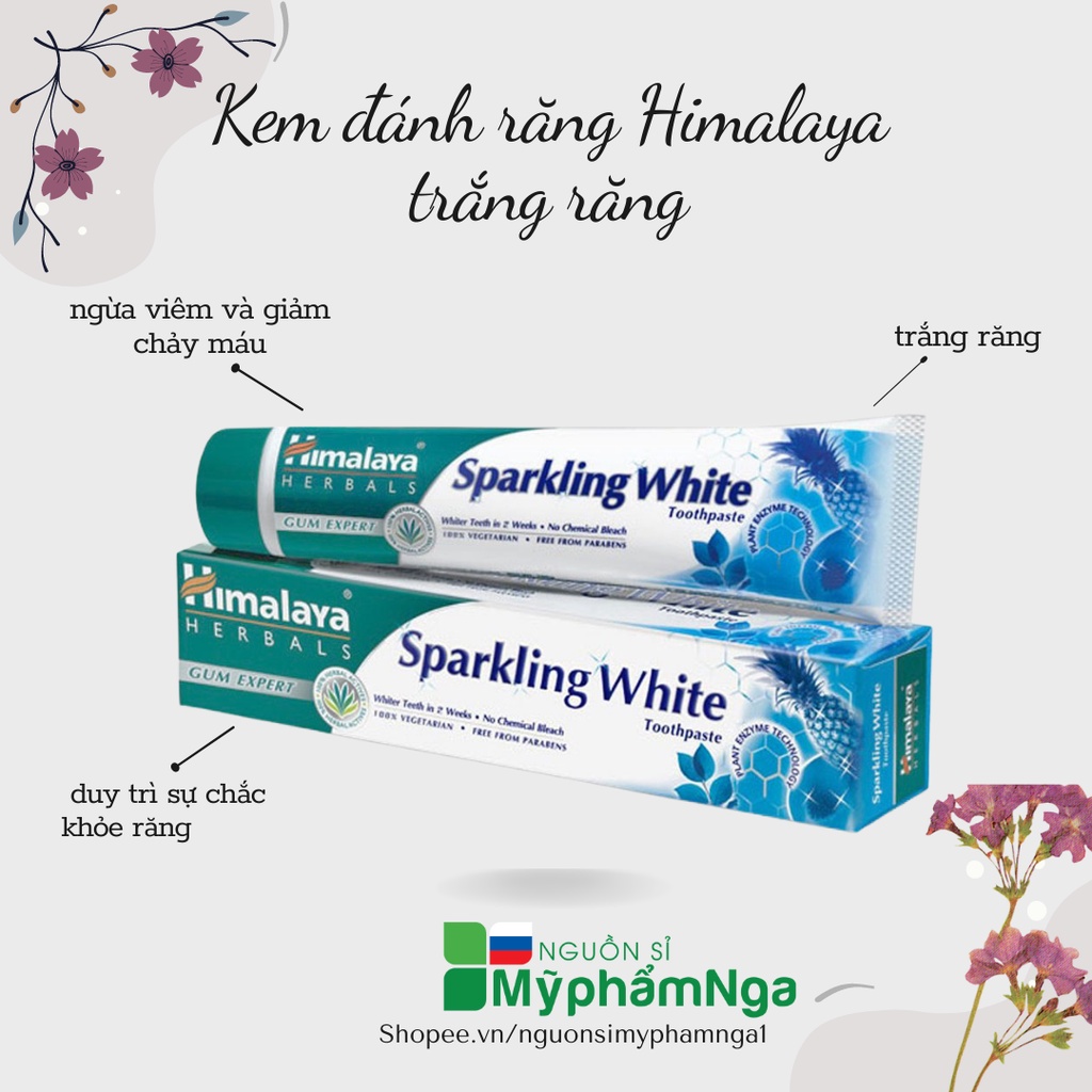 Kem đánh răng Himalaya trắng răng, chắc khỏe răng Sparking White