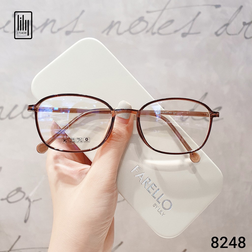Mắt kính cận Lilyeyewear thiết kế mắt vuông, nhựa dẻo đa dạng màu sắc dễ lựa chọn 8248 | BigBuy360 - bigbuy360.vn