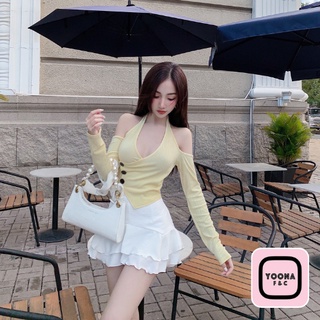 Áo tay dài hở vai 3 nút yoona fc 3214