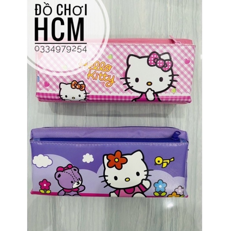 BÓP ĐỰNG BÚT VIẾT 2 NGĂN IN HÌNH DOREMON HELLO KITTY