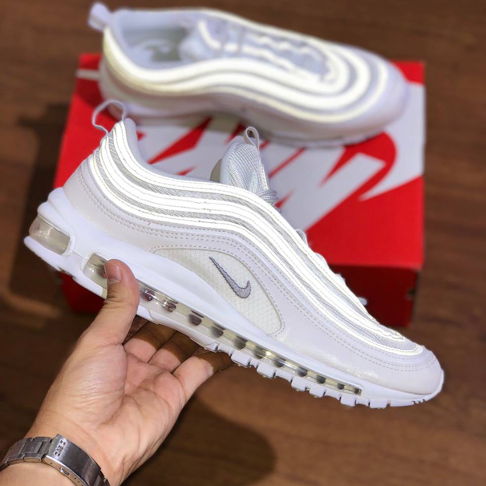 Giày Nike Chính Hãng 🔴FREESHIP🔴 Giảm 100k Khi Nhập Mã [NIKENU] Giày Nike Air Max 97 Triple White Auth 👟