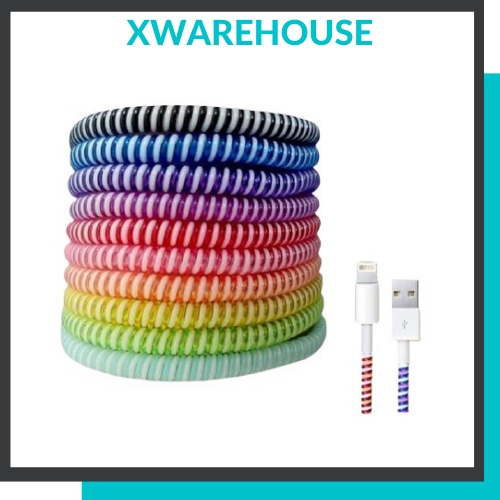 Combo 10 dây quấn bảo vệ cáp sạc và tai nghe nhiều màu - giao màu ngẫu nhiên