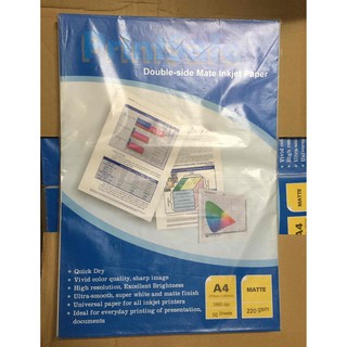 [THANH LÝ] Giấy in phun hai mặt 220gr PrintSafe. Khổ A4. 50 tờ/tập