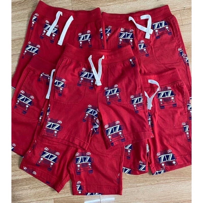 Quần short quần đùi bé trai Kids đỏ hoạ tiết ô tô siêu đỉnh size 1-5 Year satsunkid