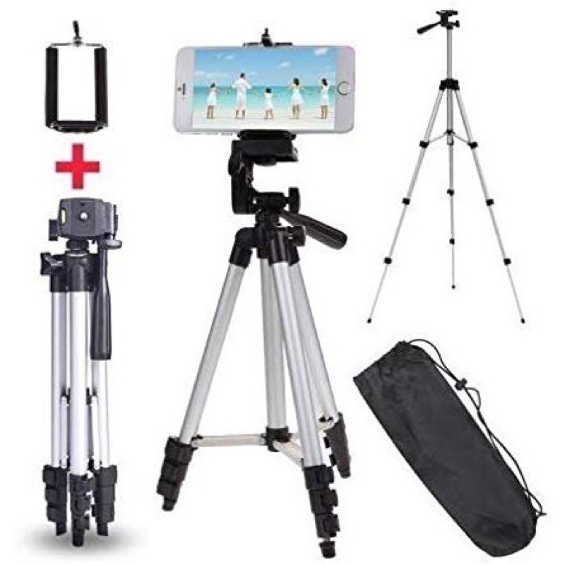 Giá Đỡ 3 Chân Live Stream Bán Đồ, Quay Video Tripod 3110 Nhôm Trắng