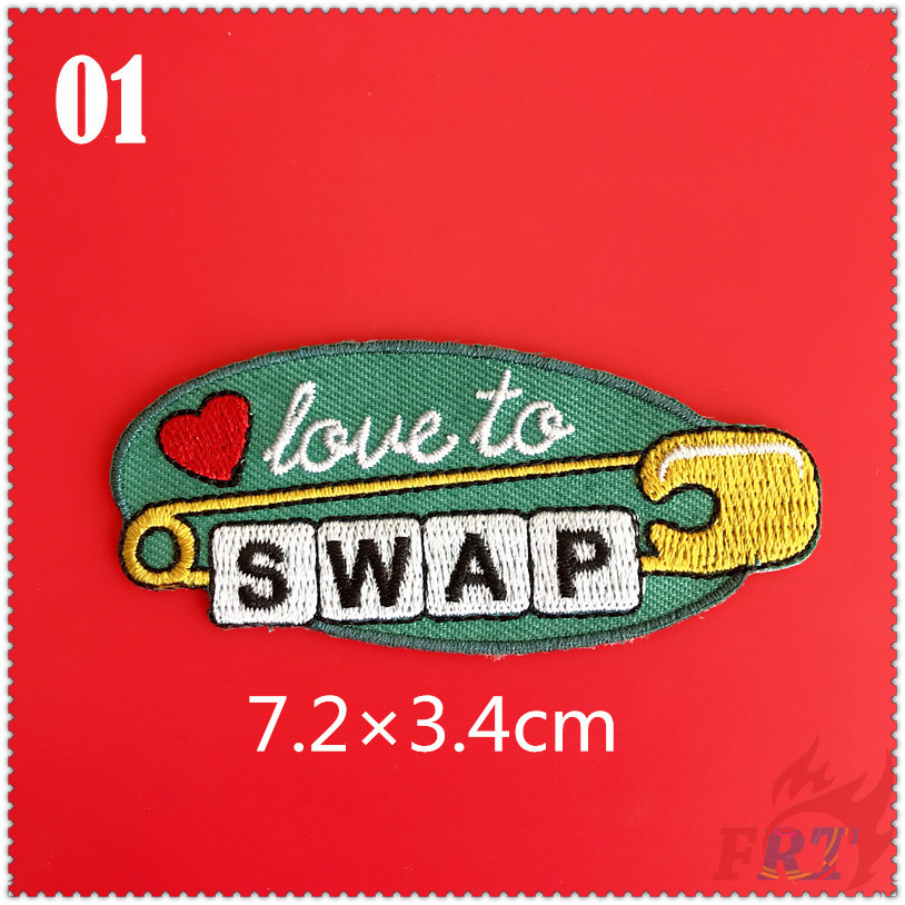 ✿ Sticker Ủi Thêu Chữ Love To Swap / Give Thanks / Living The Law / Daisy Days ✿ 1 Sticker Ủi Thêu Hình Huy Hiệu
