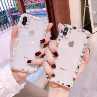 [IB DÒNG ĐT]Ốp lưng handmade đính đá Viền Đá màu