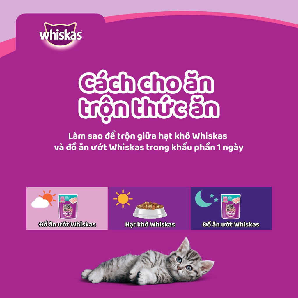 WHISKAS® Thức ăn cho mèo con dạng hạt vị cá thu 1.1kg