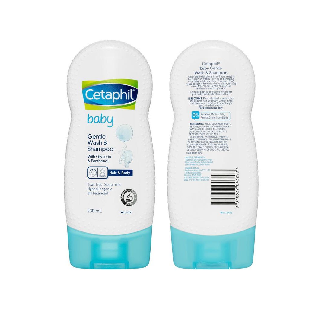 Sữa Tắm Gội Dịu Nhẹ Cho Bé Cetaphil Baby Wash &amp; Shampoo With Organic Calendula 230ML - Wincy Mart