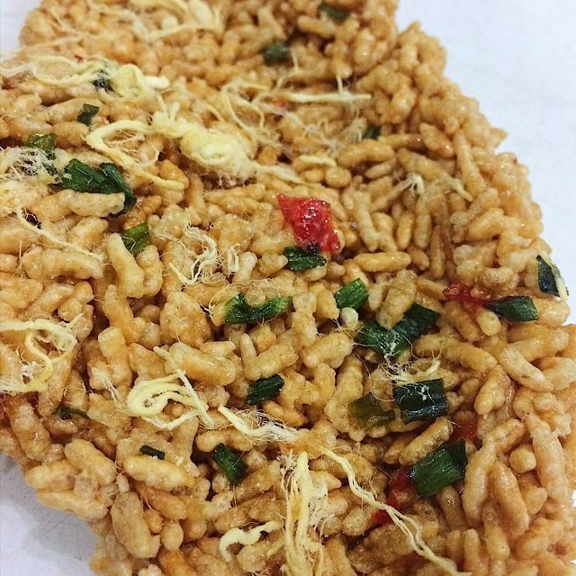 Nếp chiên chà bông giòn rụm