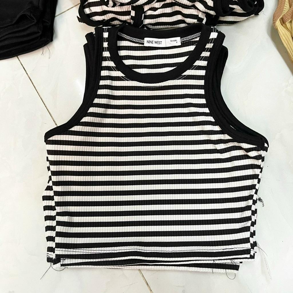 áo croptop ba lỗ viền nách cổ chất bozip mềm