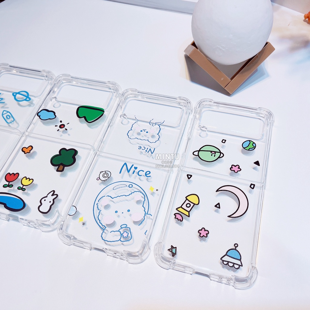 Ốp Samsung Galaxy Z Flip4 5G / Z Flip 4 / Z Flip3 5G / Z Flip 3 trong suốt mẫu dễ thương - ZF51