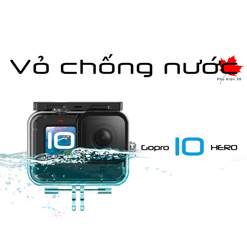 [ GOPRO 10 ] Case chống nước cho CASE GOPRO HERO 10 + tặng 12 miếng chống đọng sương