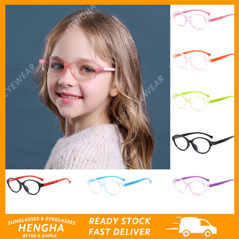 【HENGHA】【Hàng Có Sẵn】Kính Mắt Gọng Dẻo Chống Bức Xạ Phong Cách Hàn Quốc Cho Trẻ Em
