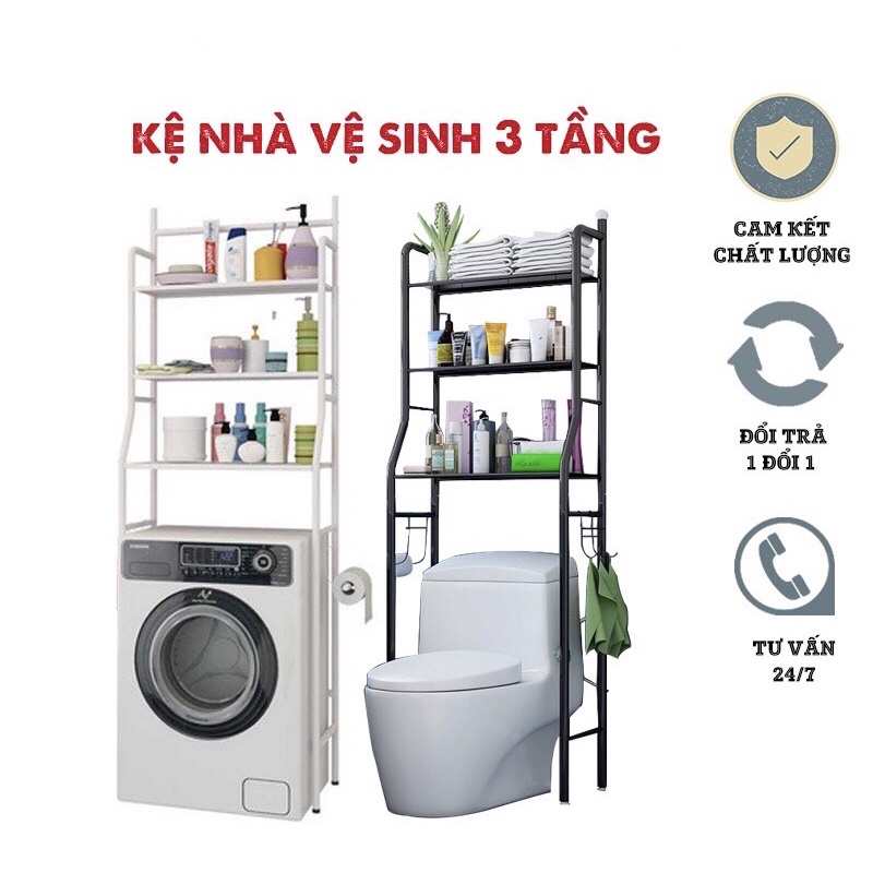 Kệ nhà vệ sinh 3 tầng, kệ đa năng, kệ bồn cậu đa năng