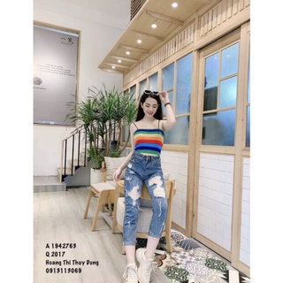 Áo 2 dây len len tăm dệt kim thiết kế basic kiểu ulzzang