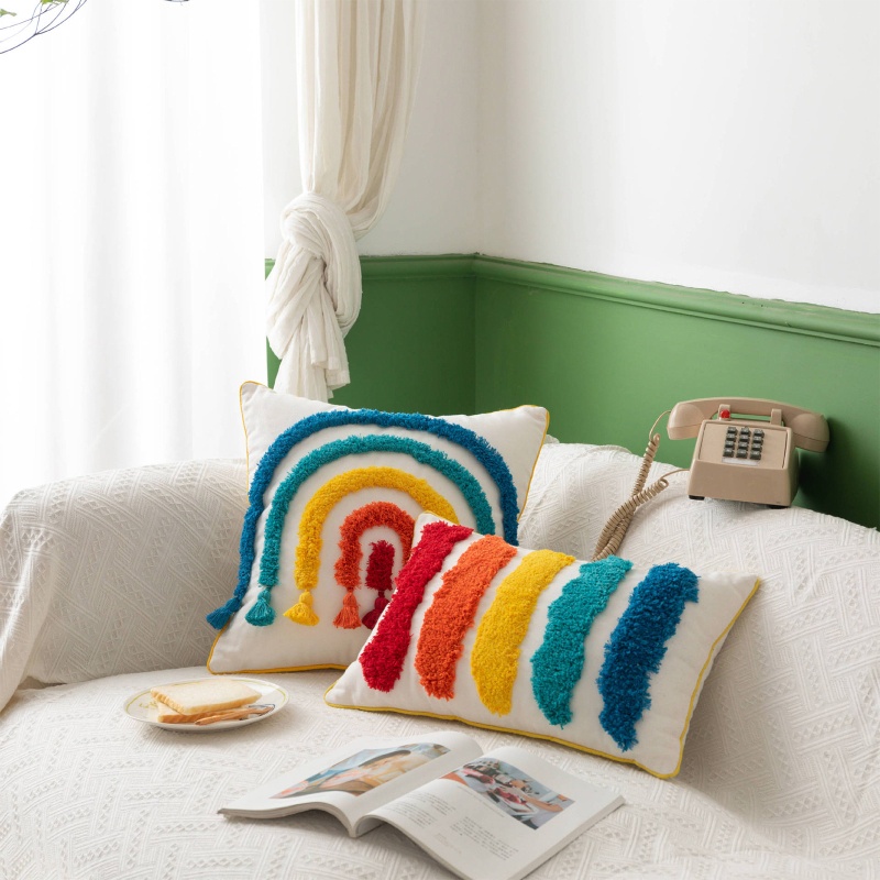 Xiangbao Vỏ Gối Tua Rua Đầy Màu Sắc Morocco