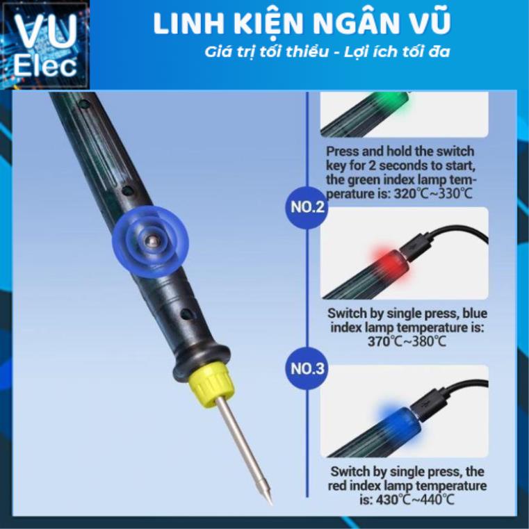 Đầu máy hàn USB cầm tay 5V 8W nhiệt độ tùy chỉnh