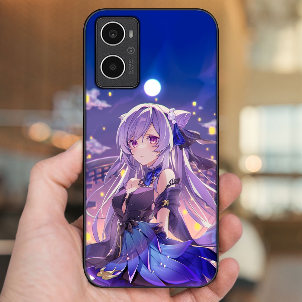 Ốp lưng Oppo A96 4G viền đen in hình Keqing Genshin Impact