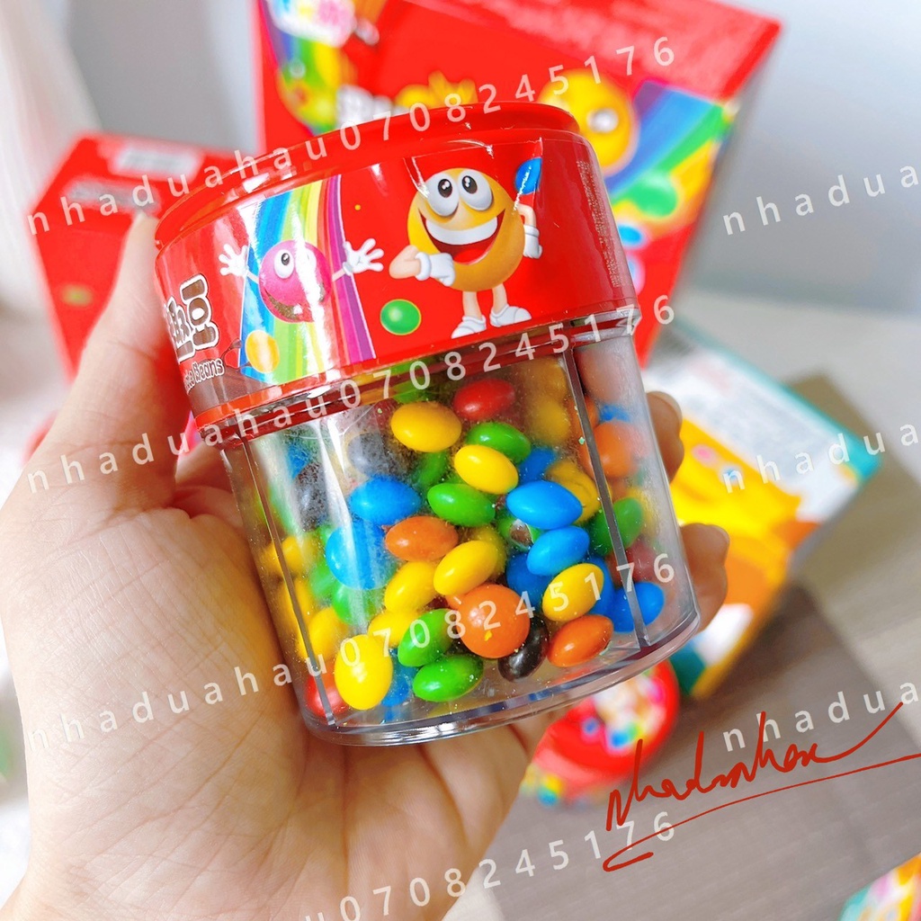 Kẹo tăm/ kẹo gummies sắc màu 4 ngăn cầu vồng Hongkong hủ lớn 100gam