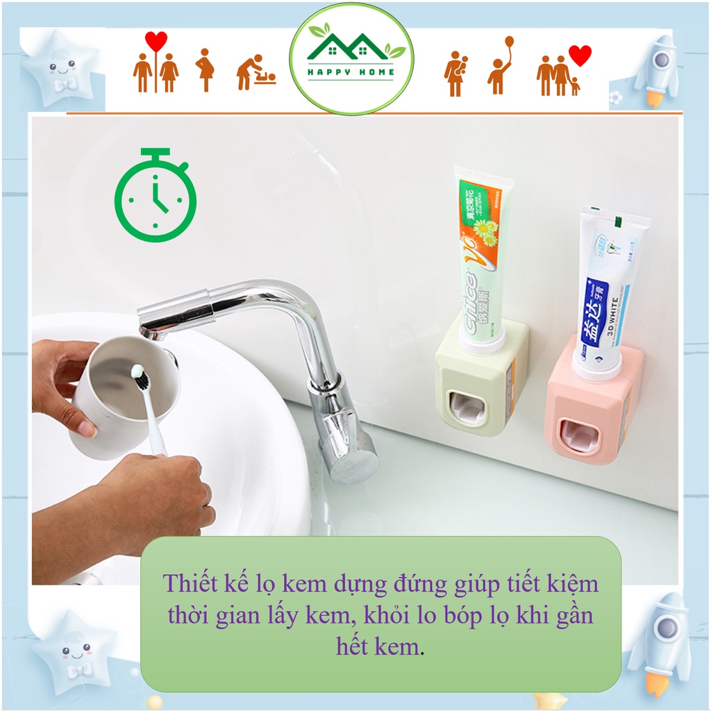 Hộp lấy kem đánh răng tự động, kệ nhả kem đánh răng tự động dán tường cao cấp