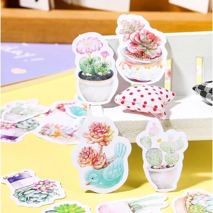 Bộ 45 Sticker Hàn Quốc hình Hoa Xinh dán trang trí E25