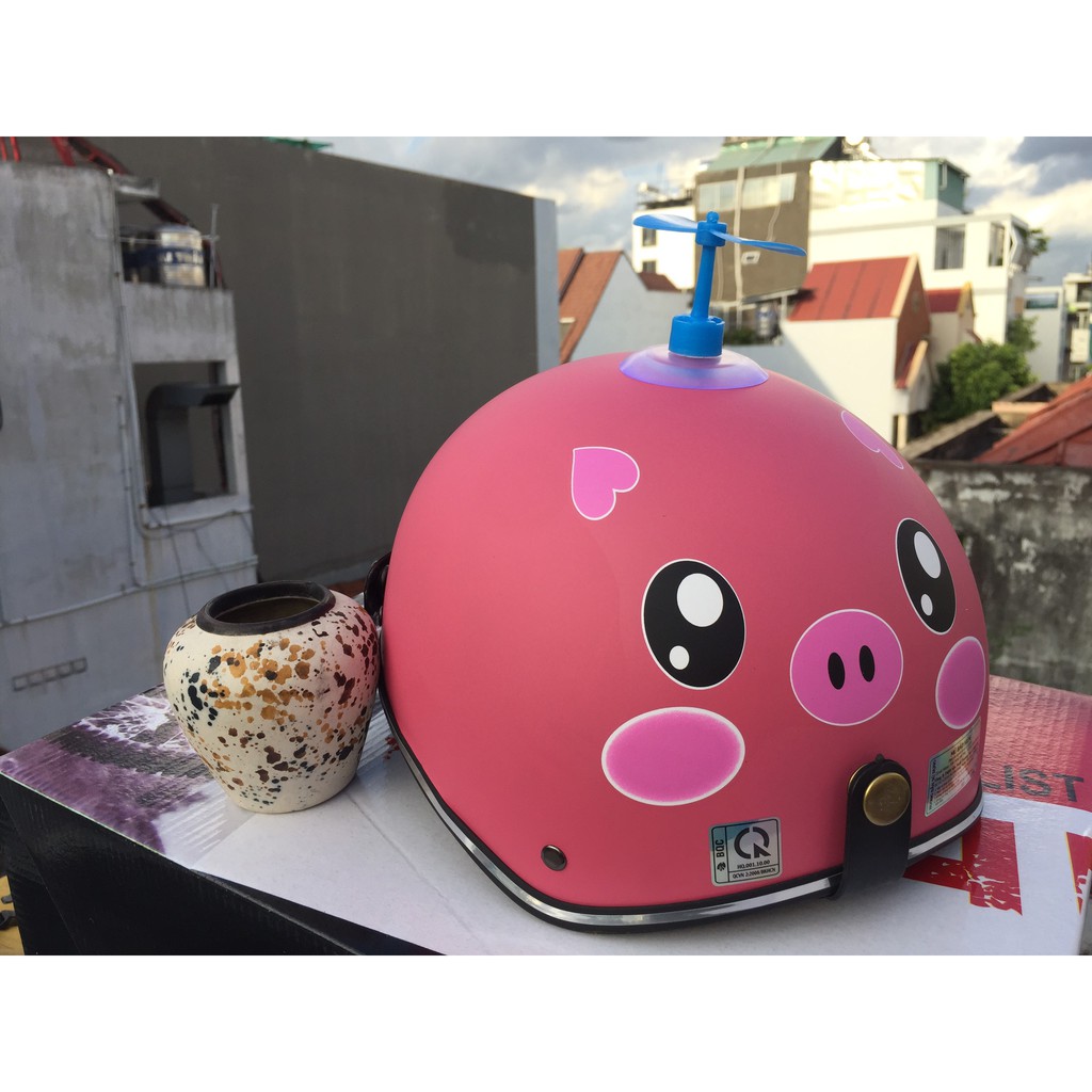 Bảo hành 12 tháng COMBO MŨ nón bảo hiểm  1/2 HEO HỒNG + CHONG CHÓNG ĐÁNG YÊU