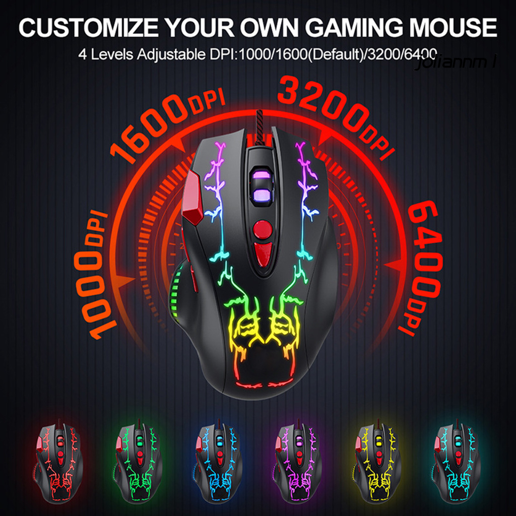 Chuột Quang Gaming Jolian G550 8-key 1000 / 1600 / 3200 / 6400dpi Rgb Có Dây | BigBuy360 - bigbuy360.vn