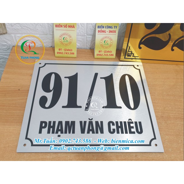 Biển Số Nhà Màu Đồng - Bảng số nhà màu Đồng Inox - Biển công ty màu Đồng - Bảo hành 10 năm