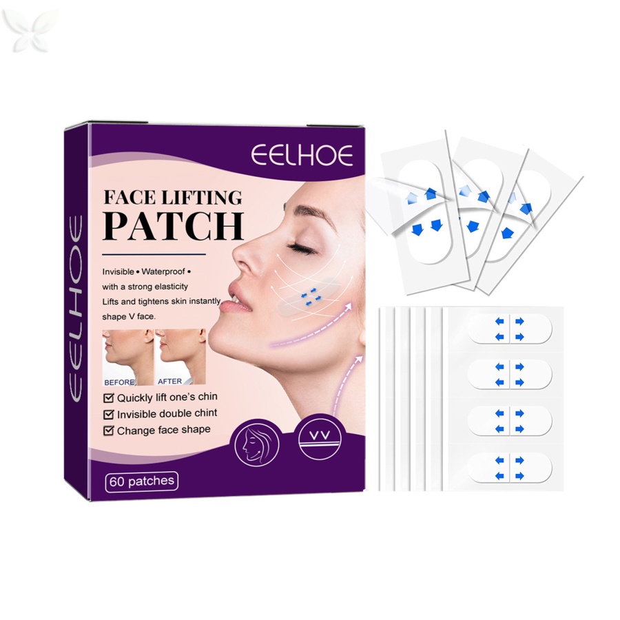Hộp 60 Miếng Dán Làm Thon Gọn Khuôn Mặt Chữ v Vô Hình Chống Nước Thoáng Khí
