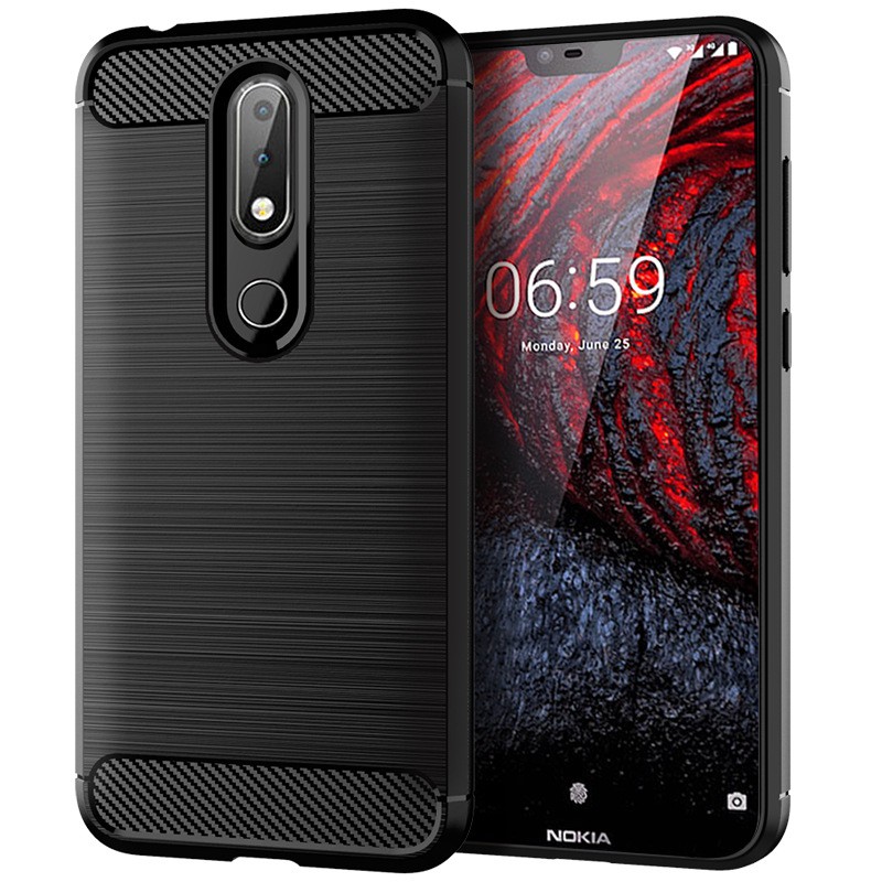 Nokia x6/nokia 6.1 plus ốp chống sốc vân carbon