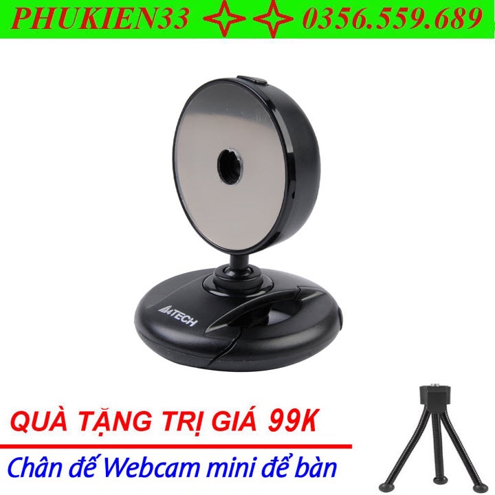 Webcam Học trực tuyến, Live Stream Học Online Cho Máy Tính, Laptop A4TECH PK-520F tặng kèm chân đế bạch tuộc cao cấp