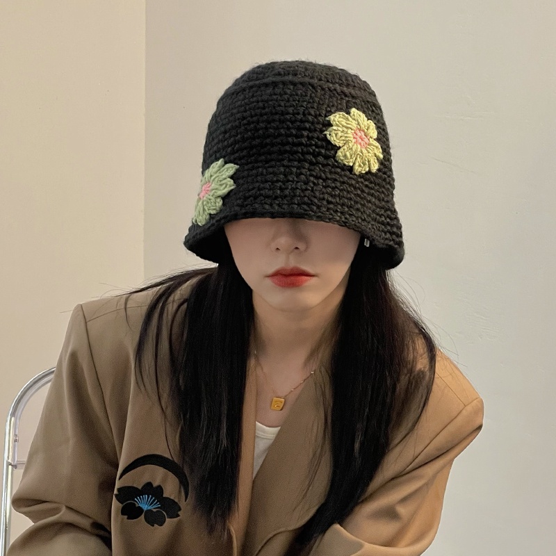 Mũ Bucket Dệt Kim Phong Cách vintage Thời Trang Thu Đông Dành Cho Nữ