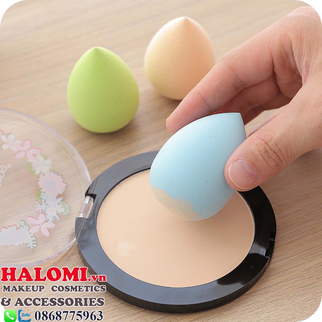 Mút tán kem nền Halomi siêu mềm mịn bám phấn chuyên dùng cho makeup trang điểm