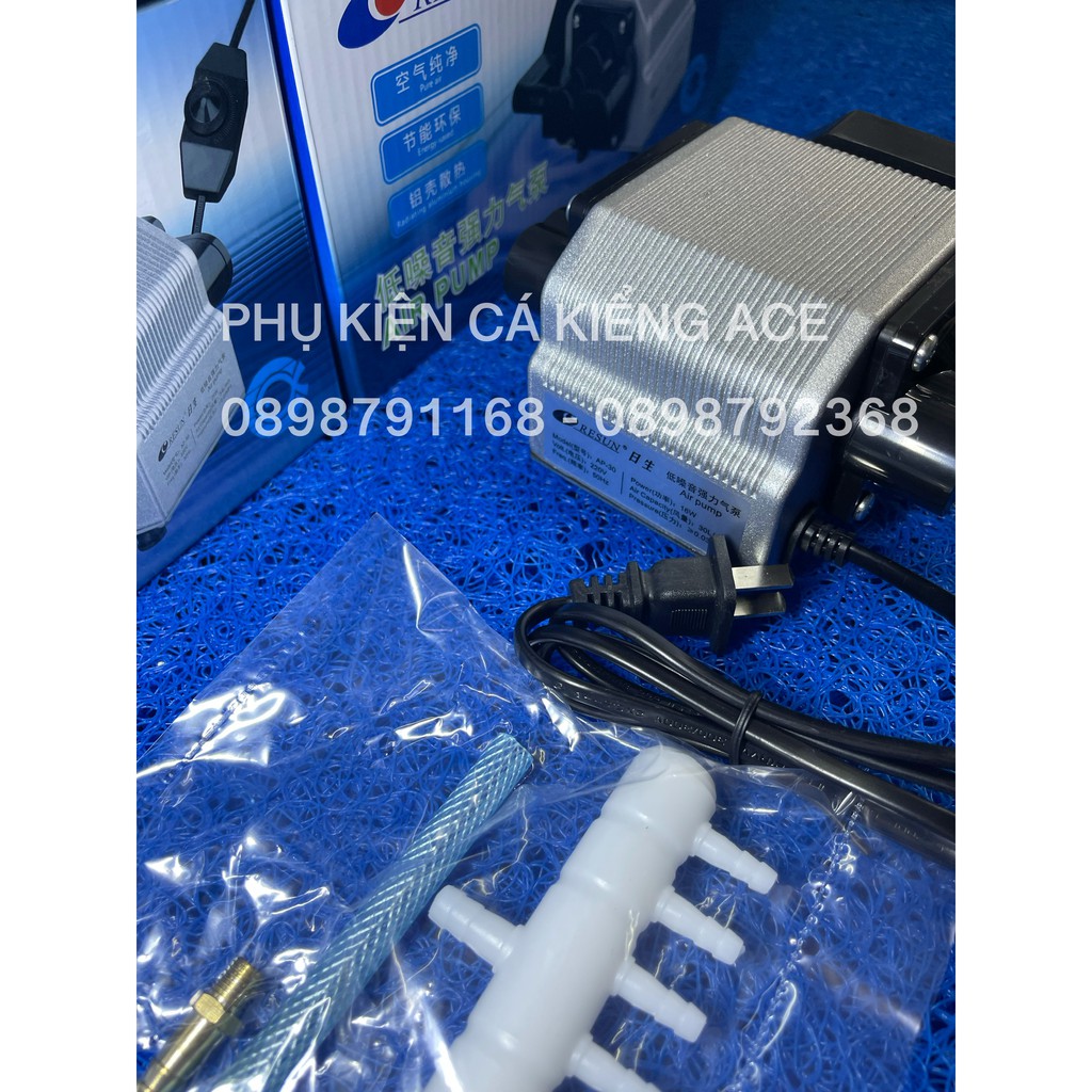 Máy Sủi Oxy 6 Vòi Resun AP-30 16W , 8 Vòi Resun AP-50 25W siêu êm, 12 Vòi AP-80B 40W , đảo KALDNET , bọc sắt