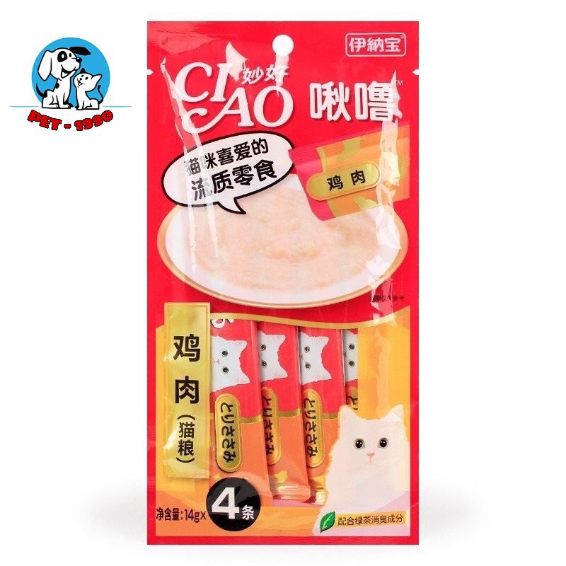 Pate/Súp Ciao Dạng Gói Dùng Để Thưởng Cho Chó Mèo ( Túi 4 Gói x 14g )