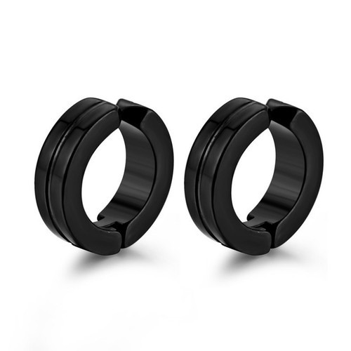 Bông Tai Nam Loại Kẹp Ko Cần Bấm Lỗ Tai Titan Ko Đen TT 2598