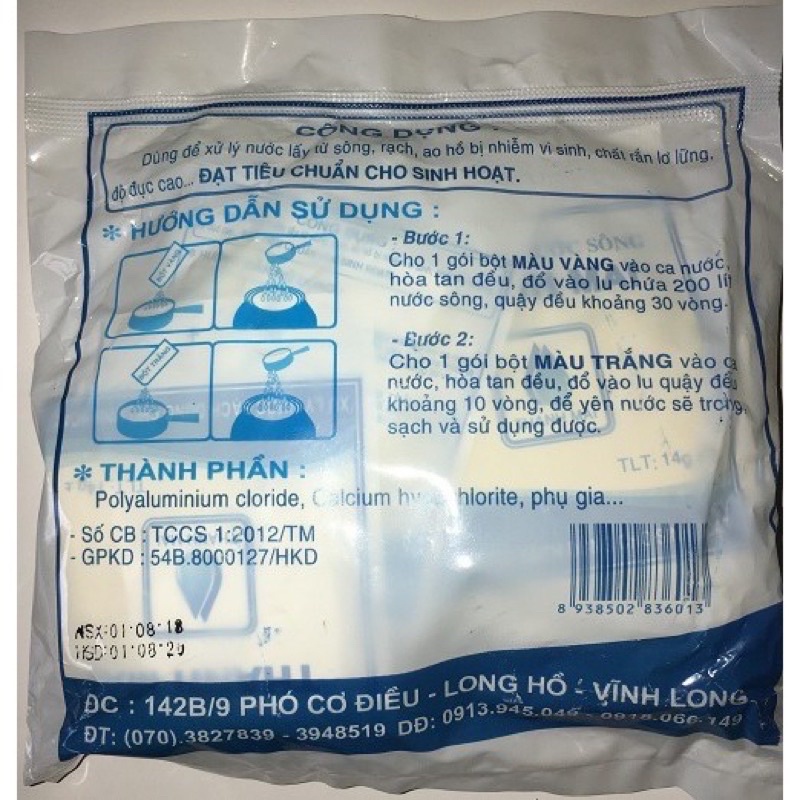 Bột xử lý nước sông sinh hoạt siêu sạch Thanh Mai  140g