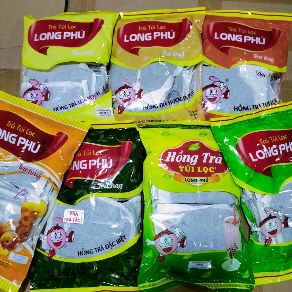 Xả HSD 09.2023-HSD 11/2024 Trà Túi Lọc Long Phú 200gr - 350gr - Nguyên Liệu Pha Trà Sữa,  Nước Trái Cây Siêu Ngon